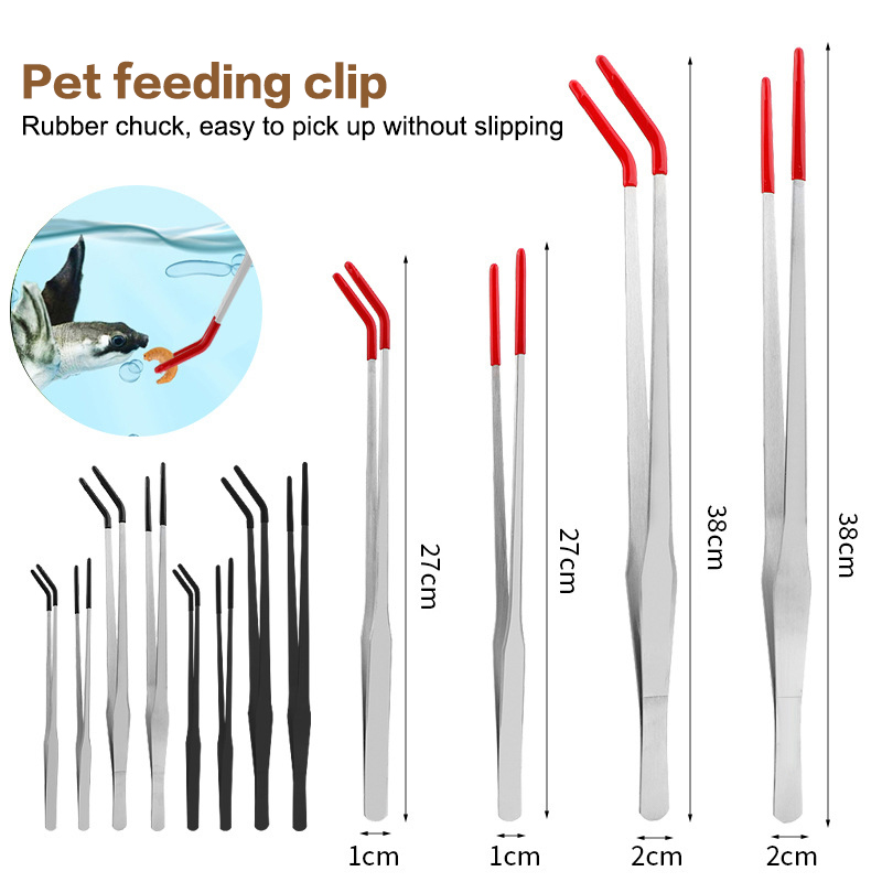 Feeding Tong Stainless - Stainless Steel Reptile With Rubber Tip