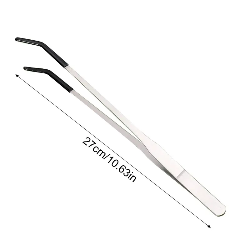 2pcs Bent Tip Tweezers For Cra - Feeding Tong Stainless review and price