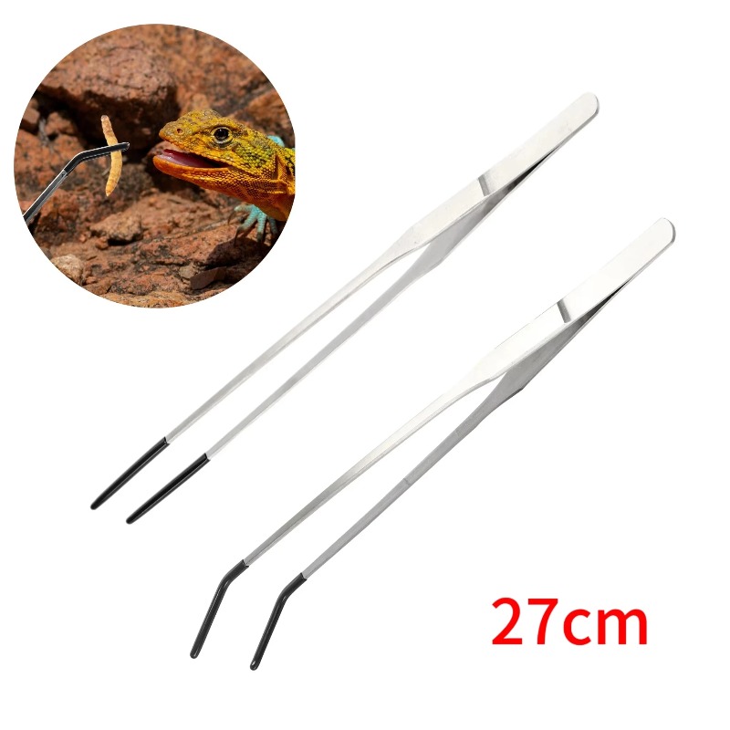 2pcs Bent Tip Tweezers For Cra - Feeding Tong Stainless review and price