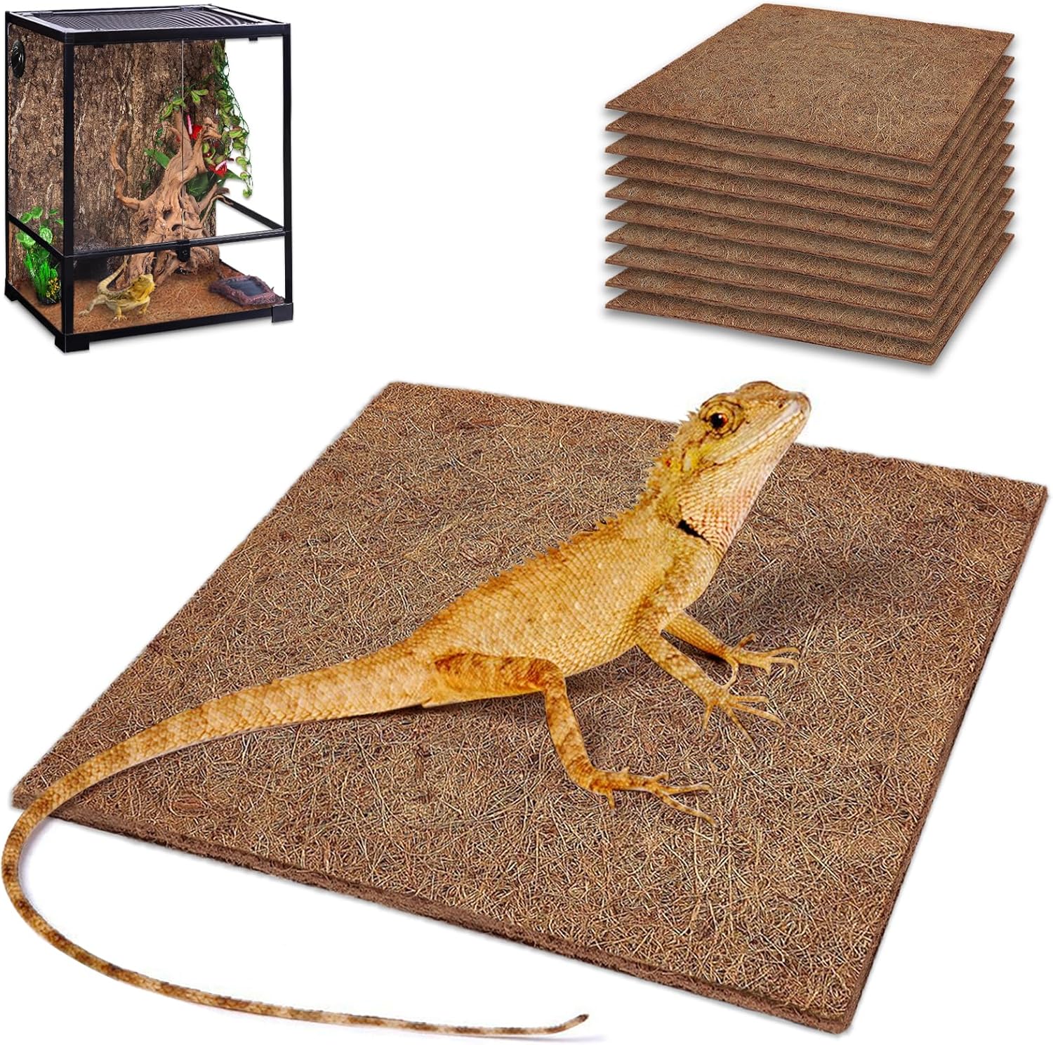 10 Pcs Reptile Carpet, 12x12 i - Substrate Coconut Fiber review and price