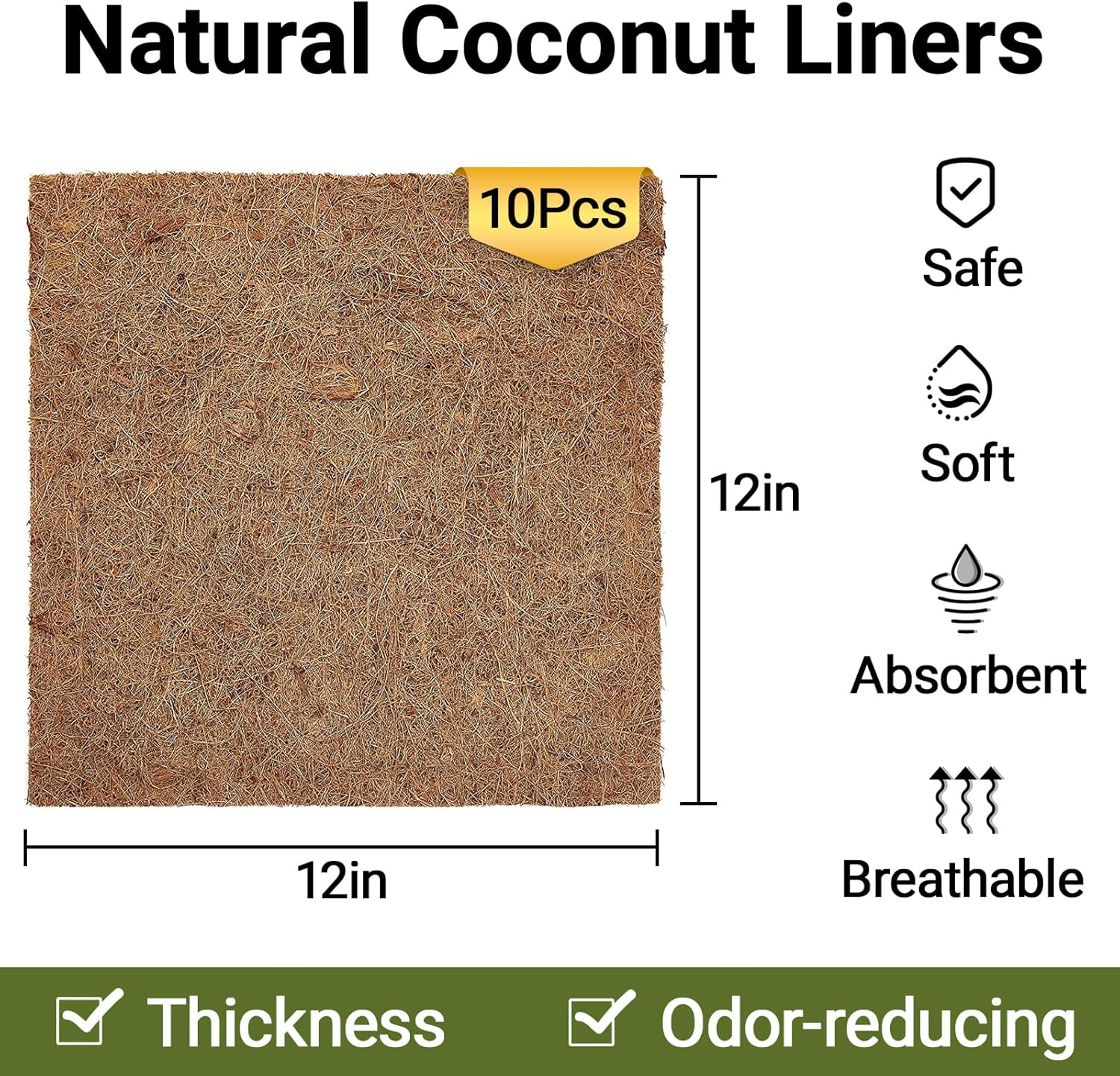 10 Pcs Reptile Carpet, 12x12 i - Substrate Coconut Fiber review and price