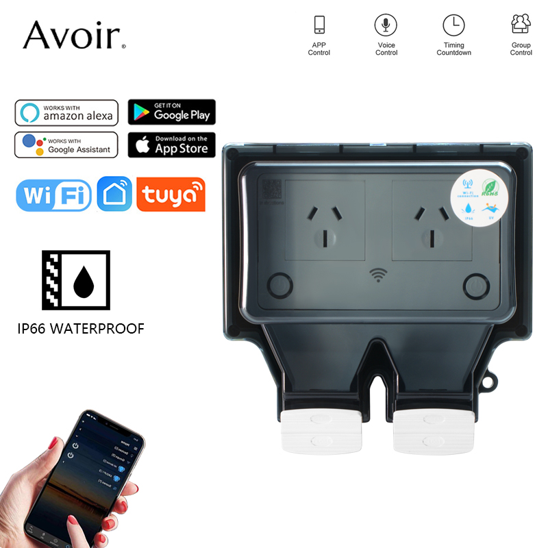 Avoir Tuya Wifi Waterproof Ele - Timer Dual Outlet review and price