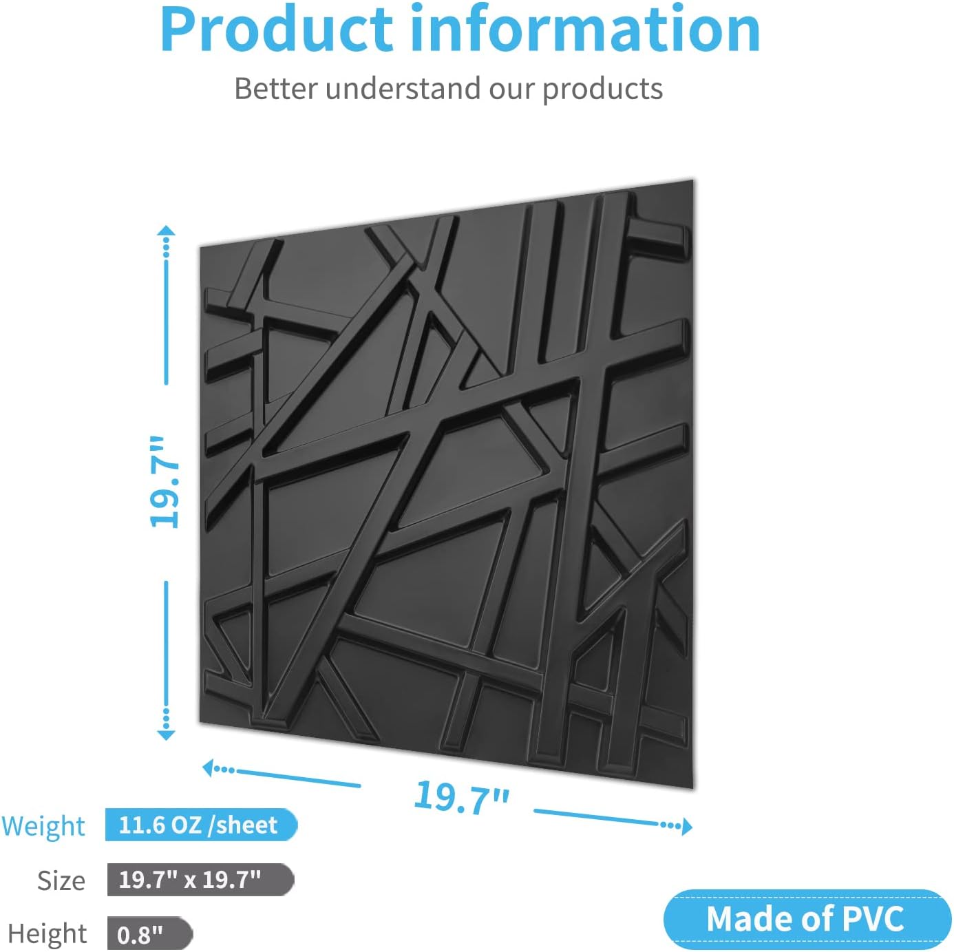 19.7x19.7in PVC Wall Panel Str - Pvc Panel Background review and price